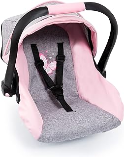 Bayer Design 67933AA Toy, Car Seat Easy Go for Neo Vario Pram with Cover, Doll Accessories, Pink, Grey with Butterfly,Gre...