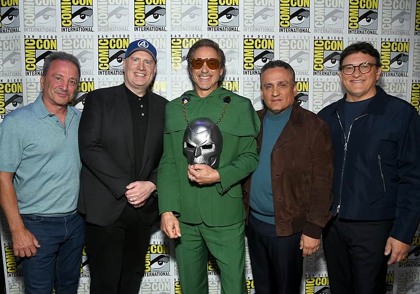 Robert Downey Jr., Louis D'Esposito, Kevin Feige, Anthony Russo, and Joe Russo at an event for Avengers: Doomsday (2026)