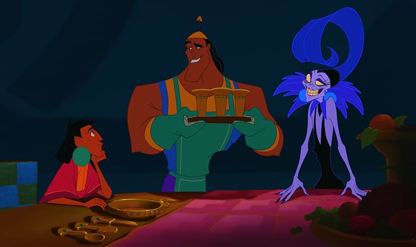 David Spade, Eartha Kitt, and Patrick Warburton in The Emperor's New Groove (2000)