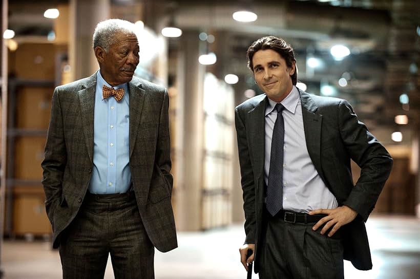 Morgan Freeman and Christian Bale in The Dark Knight Rises (2012)