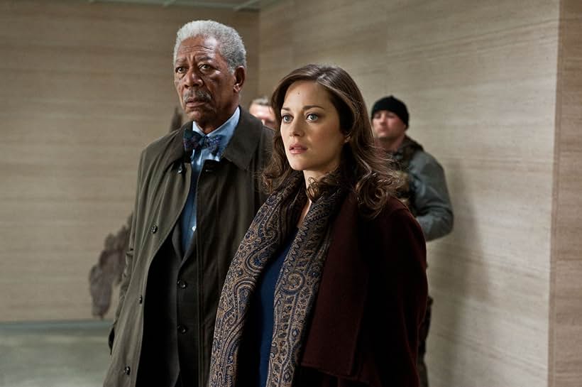 Morgan Freeman and Marion Cotillard in The Dark Knight Rises (2012)