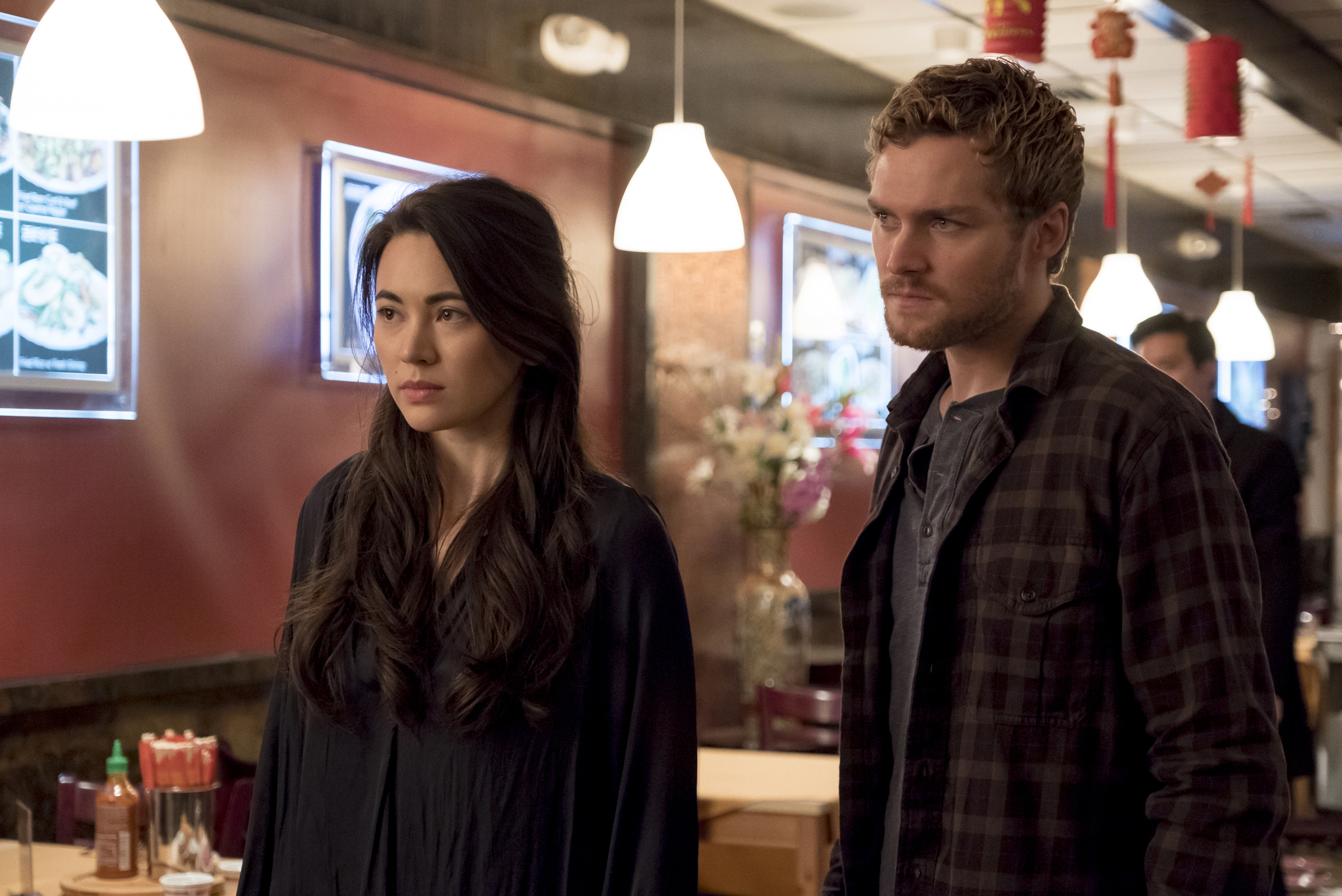 Finn Jones and Jessica Henwick in Iron Fist (2017)