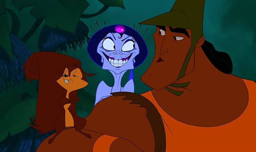 Bob Bergen, Eartha Kitt, and Patrick Warburton in The Emperor's New Groove (2000)