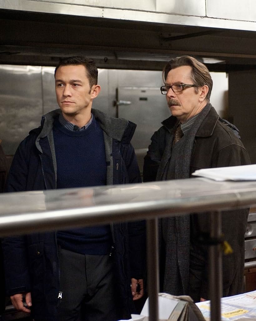 Gary Oldman and Joseph Gordon-Levitt in The Dark Knight Rises (2012)