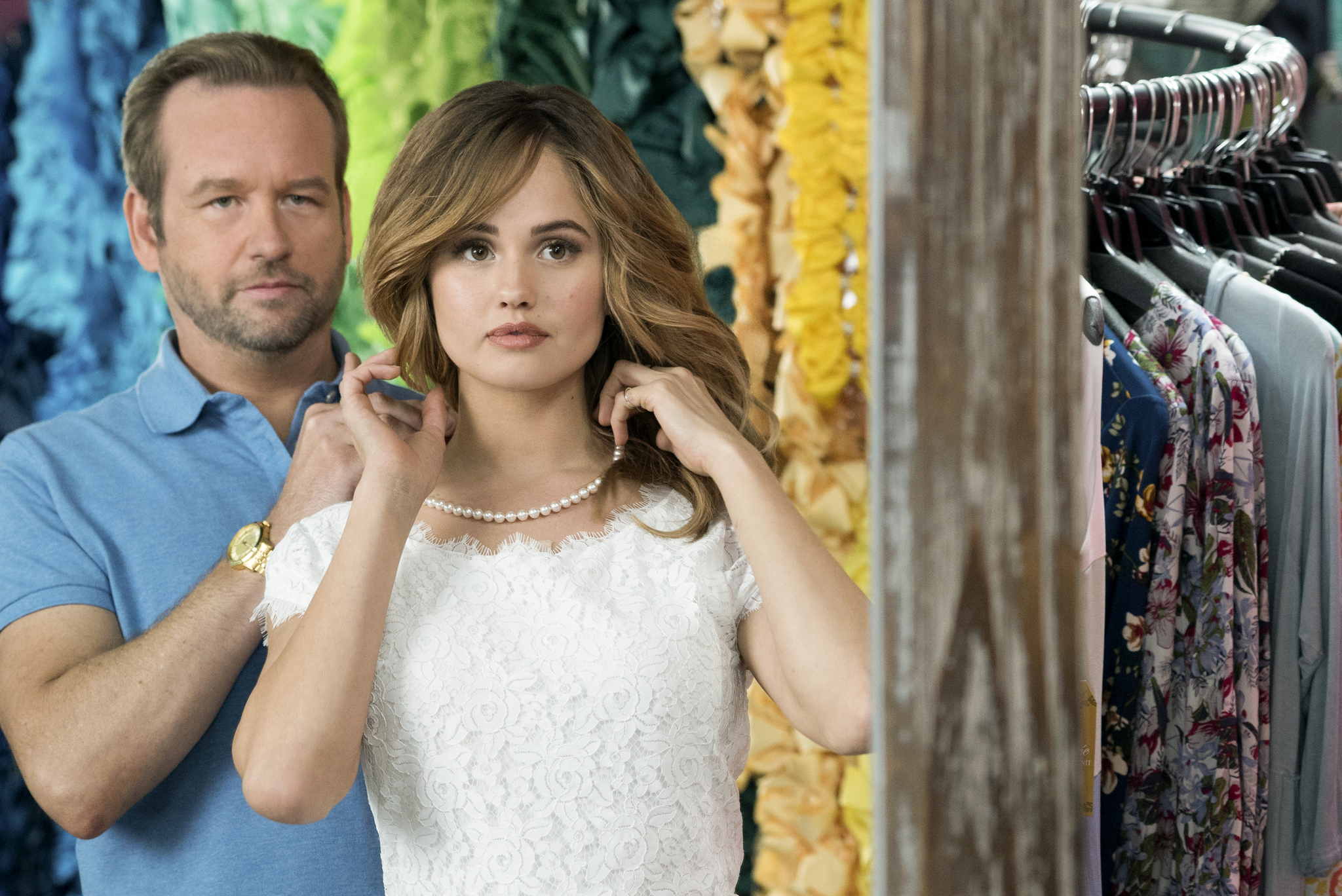 Dallas Roberts and Debby Ryan in Insatiable (2018)