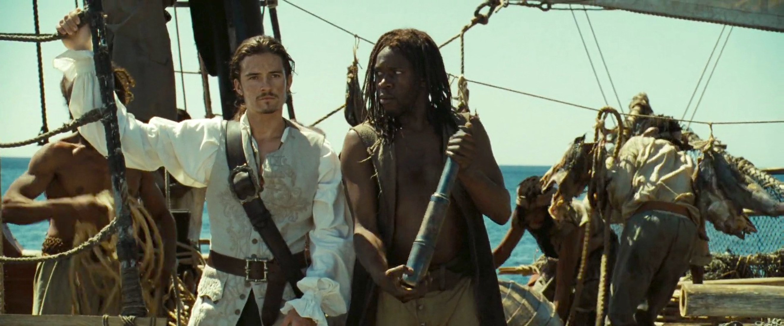 Orlando Bloom and Robbie Gee in Pirates of the Caribbean: Dead Man's Chest (2006)