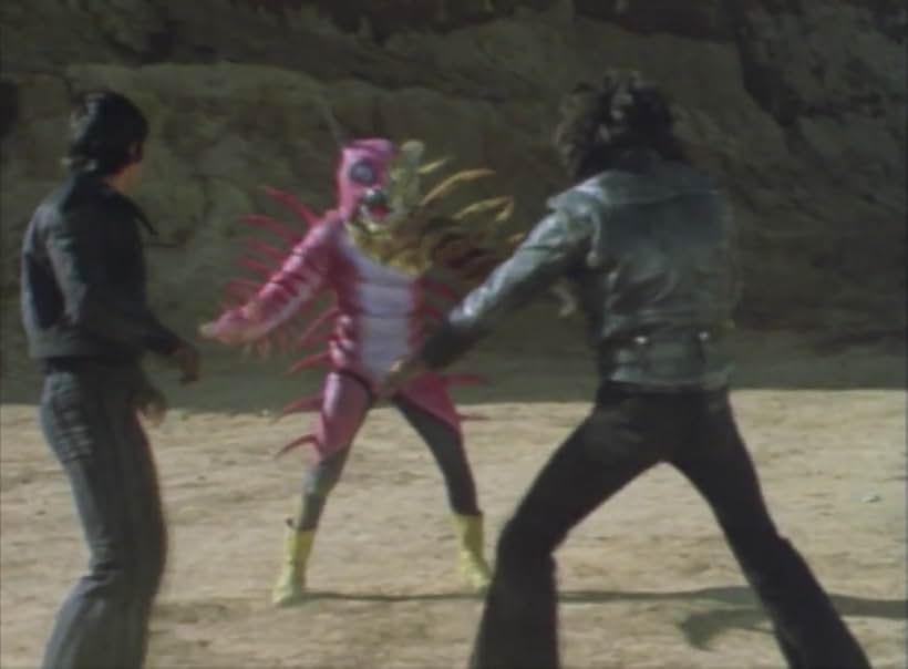 Jirô Yabuki and Hiroshi Fujioka in Kamen Rider (1971)