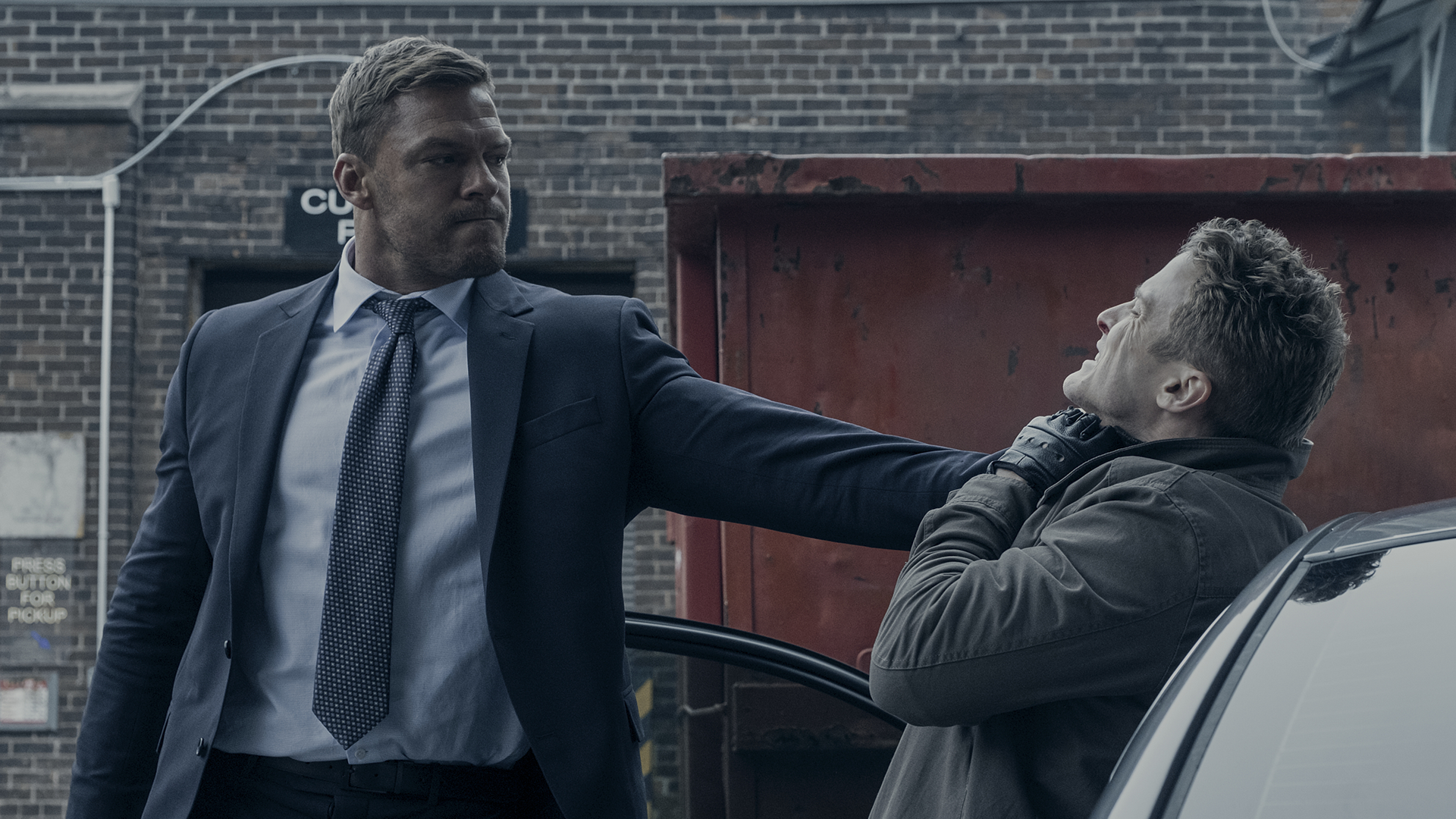 Alan Ritchson and Graham Parkhurst in Burial (2023)