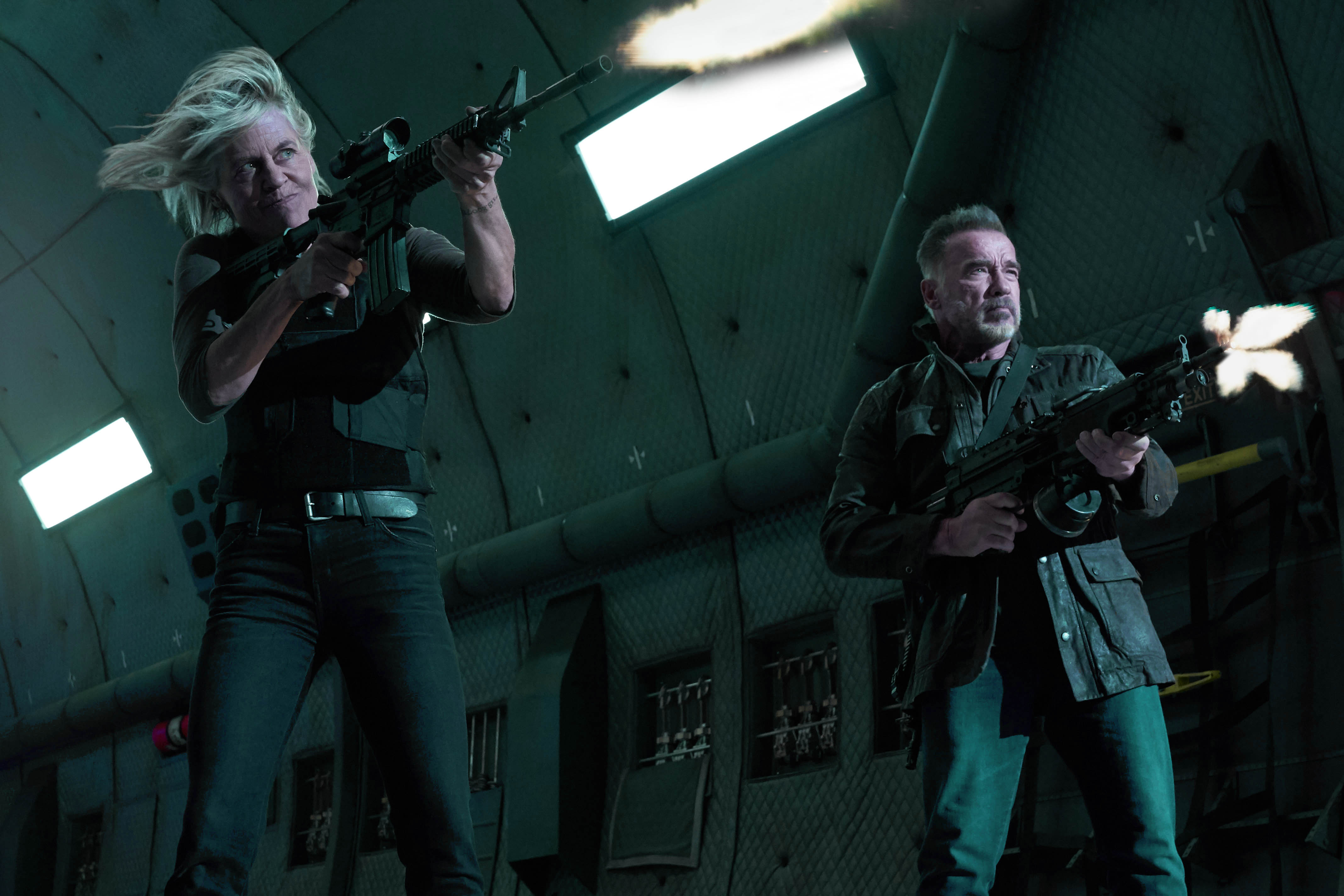 Linda Hamilton and Arnold Schwarzenegger in Terminator: Dark Fate (2019)