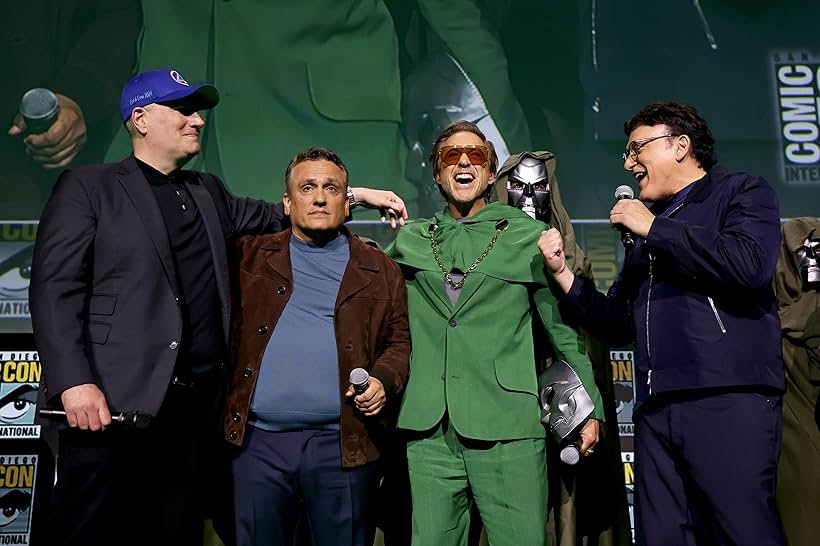 Robert Downey Jr., Kevin Feige, Anthony Russo, and Joe Russo at an event for Avengers: Doomsday (2026)