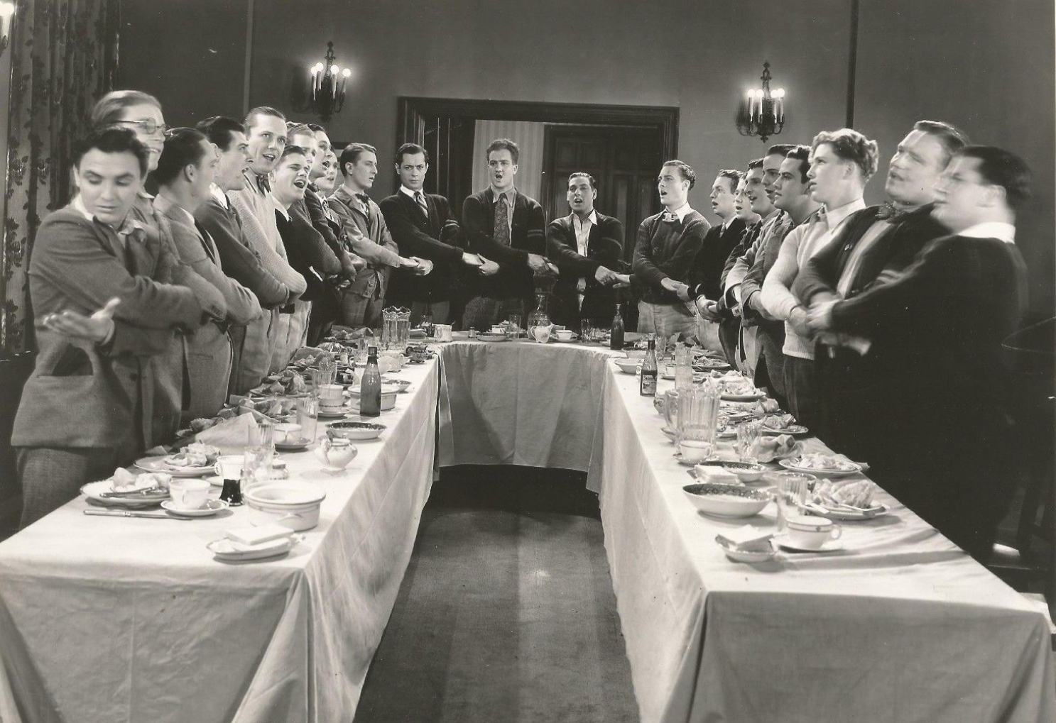 Ernie Alexander, Ray Cooke, Cliff Edwards, Robert Montgomery, Elliott Nugent, and Gene Stone in So This Is College (1929)