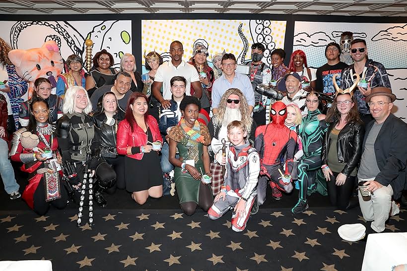 Anthony Russo, Joe Russo, Anthony Mackie, Christopher Markus, and Stephen McFeely at an event for IMDb at San Diego Comic-Con (2016)