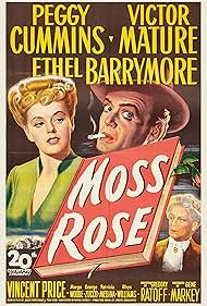 Ethel Barrymore, Victor Mature, and Peggy Cummins in Moss Rose (1947)