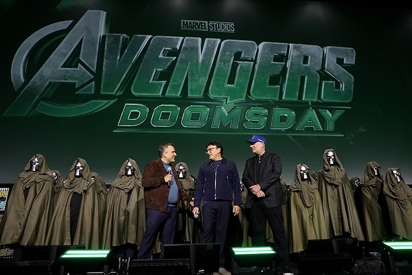 Kevin Feige, Anthony Russo, and Joe Russo at an event for Avengers: Doomsday (2026)