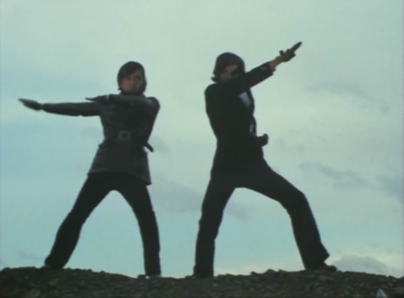 Hiroshi Fujioka and Takeshi Sasaki in Kamen Rider (1971)