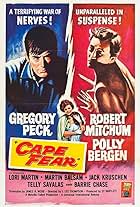 Robert Mitchum, Gregory Peck, Polly Bergen, and Lori Martin in Cape Fear (1962)