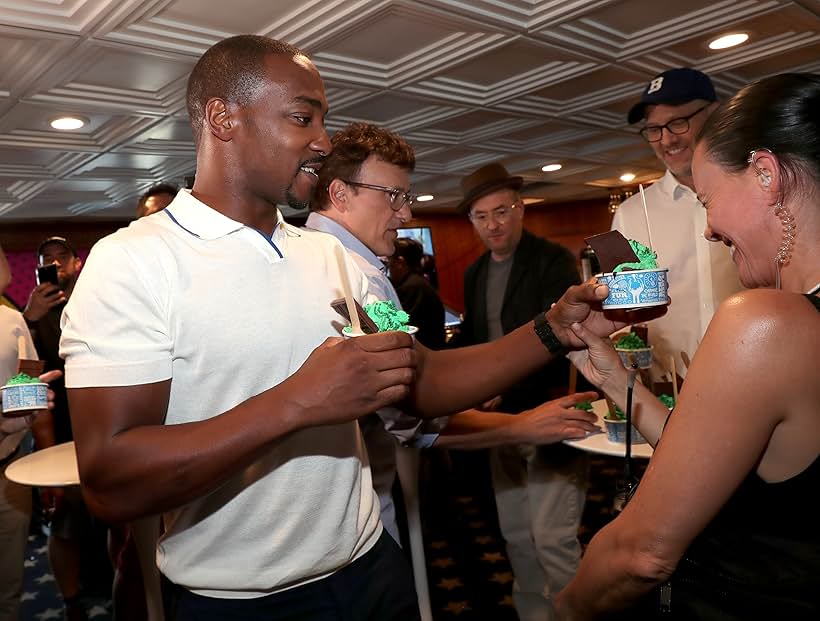 Anthony Russo, Anthony Mackie, Christopher Markus, and Stephen McFeely at an event for IMDb at San Diego Comic-Con (2016)