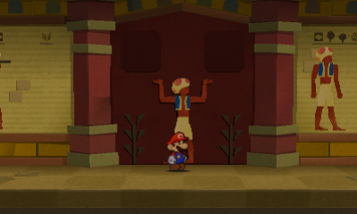 Thirteenth and fourteenth paperization spots in Drybake Stadium of Paper Mario: Sticker Star.