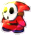 A shiny Paper Shy Guy's battle sprite from Mario & Luigi: Paper Jam.