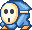 A blue Big Shy Guy from Super Mario Advance