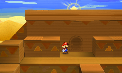 Last paperization spot in Drybake Desert of Paper Mario: Sticker Star.