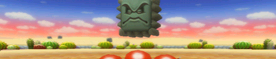 The course banner for Thwomp Desert from Mario Kart Wii.