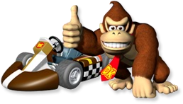 Artwork of Donkey Kong and his kart from Mario Kart Wii