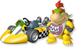 Artwork of Bowser Jr. with his standard kart from Mario Kart Wii