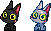 Black and white cat sprites