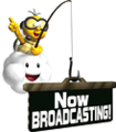 "Now BROADCASTING" Lakitu sign (Mario Kart Arcade GP 2)