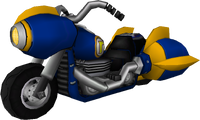 The model for Waluigi's Phantom from Mario Kart Wii