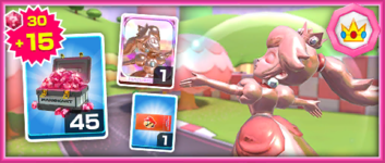 The Team Peach Pink Gold Peach Pack from the Peach vs. Daisy Tour in Mario Kart Tour