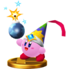 Bomb Kirby's trophy render from Super Smash Bros. for Wii U