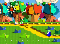 Yoshi in the level Treasure Hunt.