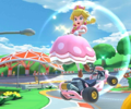 Thumbnail of the Peachette Cup challenge from the 2019 Paris Tour; a Do Jump Boosts challenge set on GCN Yoshi Circuit (reused as the Ludwig Cup's bonus challenge in the Peach vs. Daisy Tour and the Luigi Cup's bonus challenge in the 2022 Yoshi Tour)