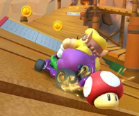 Thumbnail of the Wario Cup challenge from the 2020 New Year's Tour; a Combo Attack challenge set on GCN Dino Dino Jungle T (reused as the Rosalina Cup's bonus challenge in the 2020 Winter Tour)