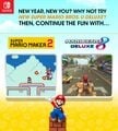 Advertisement for several Super Mario games, including Super Mario Maker 2