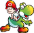 Artwork of Yoshi and Baby Mario in Yoshi Touch & Go (later reused for Yoshi's Island DS)