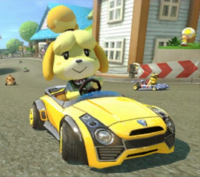 Isabelle, in Mario Kart 8.