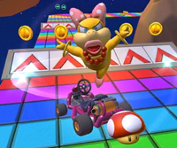 Thumbnail of the Bowser Jr. Cup challenge from the New Year's 2021 Tour; a Combo Attack challenge set on RMX Rainbow Road 1T (reused as the Monty Mole Cup's bonus challenge in the 2022 Los Angeles Tour)