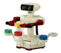 A Sticker of R.O.B. and his Stack-Up blocks in Super Smash Bros. Brawl.