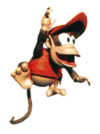 A sticker of Diddy Kong