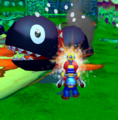 Mario dousing a Chain Chomplet