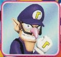 A portrait of Waluigi