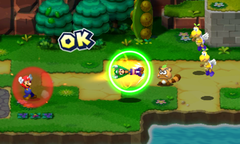 Screenshot of the Swing Bros. Bros. Attack in Mario & Luigi: Superstar Saga + Bowser's Minions