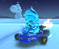 Thumbnail of the King Boo Cup challenge from the Peach Tour; a Time Trial challenge set on N64 Frappe Snowland R (reused as the Kamek Cup's bonus challenge in the 2022 Cat Tour)