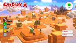 Hidden Luigi found on the World 4 map in Super Mario 3D World.