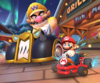 Thumbnail of the Peachette Cup challenge from the Vancouver Tour; a Vs. Mega Wario challenge set on Vancouver Velocity (reused as the Toad Cup's bonus challenge in the 2nd Anniversary Tour)