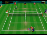 Grass Court in the game Mario Tennis (Nintendo 64).