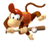 A sticker of Diddy Kong